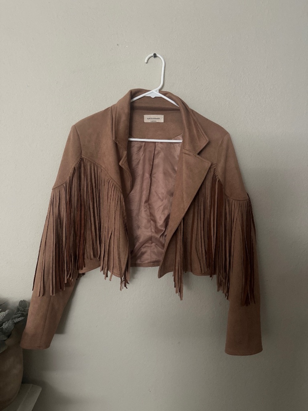 Suede brown tassel jacket